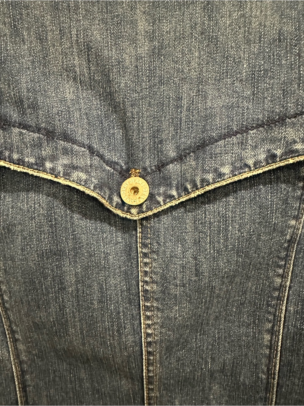 Vintage DKNY Y2K Fitted Denim Jacket Petite Small Classic Preppy Boho - Picture 10 of 11